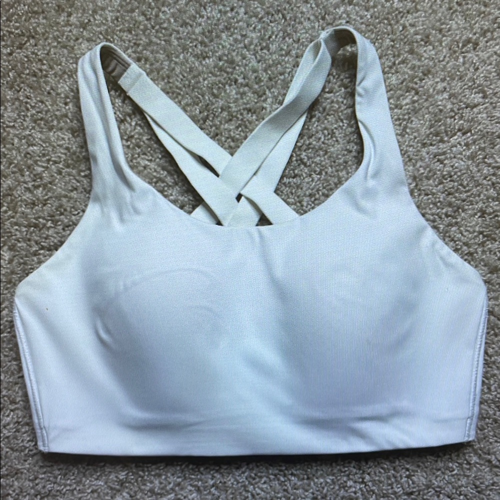 White Cross-Back Sports Bra